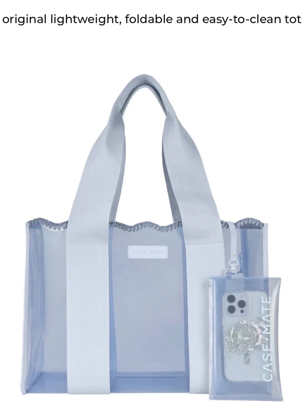 case-mate Light Blue Transparent Tote with Phone Pouch